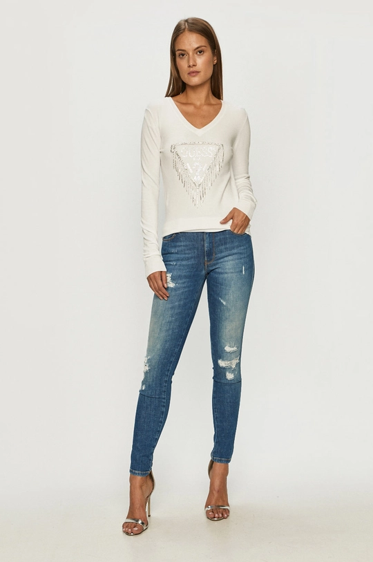 Guess Jeans - Sweter biały