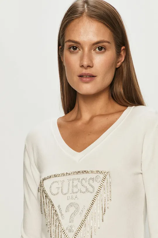biały Guess Jeans - Sweter