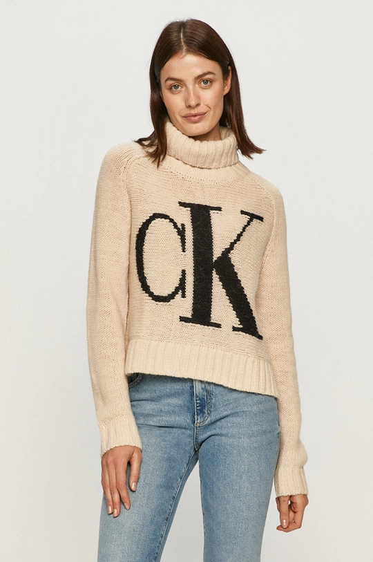 beżowy Calvin Klein Jeans - Sweter J20J214831 Damski