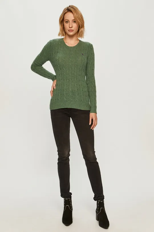 Polo Ralph Lauren - Vlnený sveter zelená