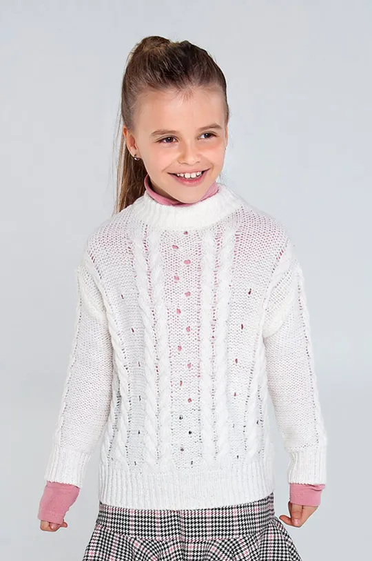 beżowy Mayoral - Sweter dziecięcy 128-167 cm Dziewczęcy