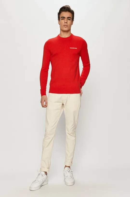 Calvin Klein Jeans - Sweter J30J315616 czerwony