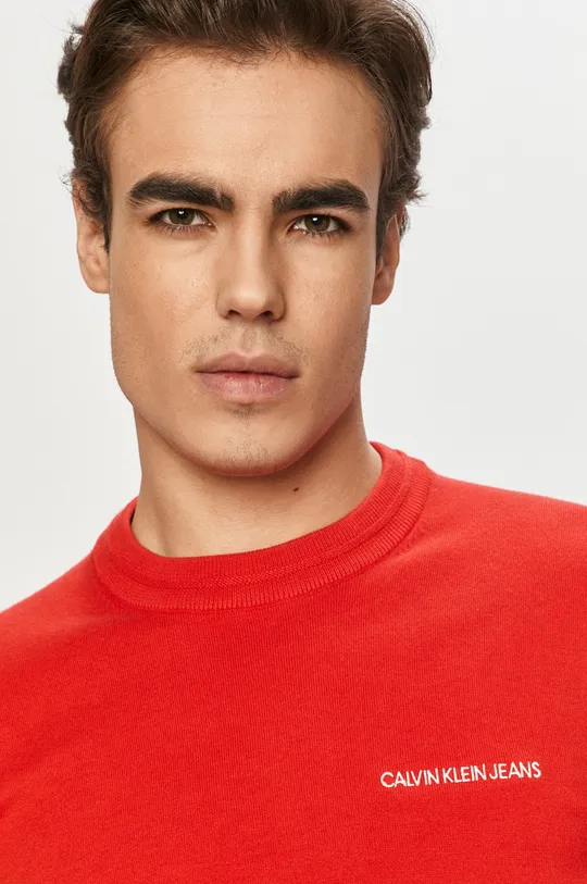 czerwony Calvin Klein Jeans - Sweter J30J315616