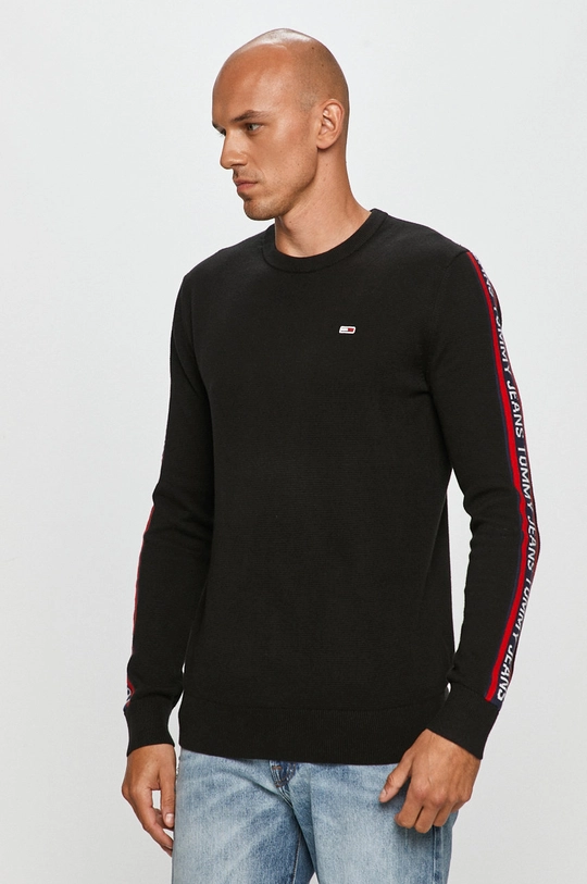 czarny Tommy Jeans - Sweter DM0DM09464 Męski