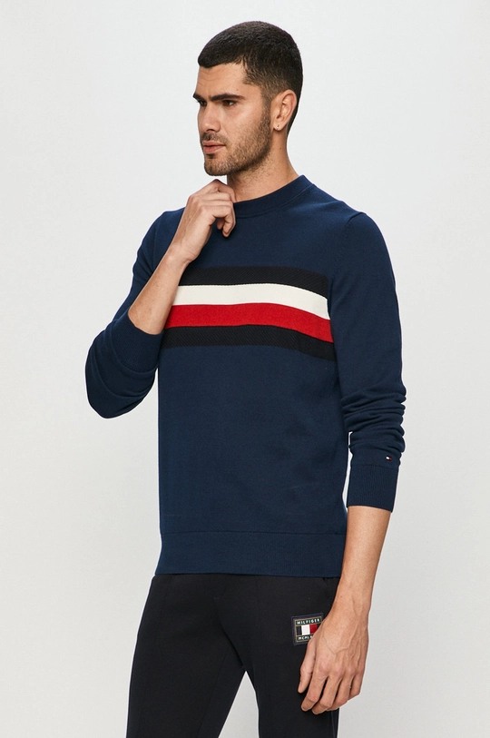 granatowy Tommy Hilfiger - Sweter Męski