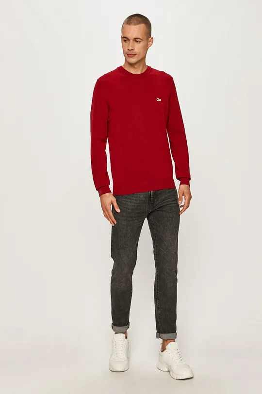 Lacoste sweter bordowy