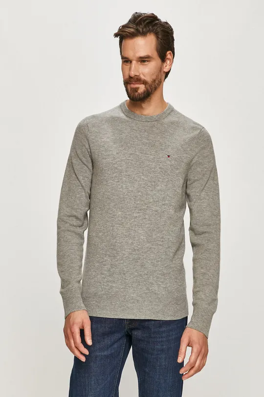 sivá Tommy Hilfiger - Vlnený sveter Pánsky