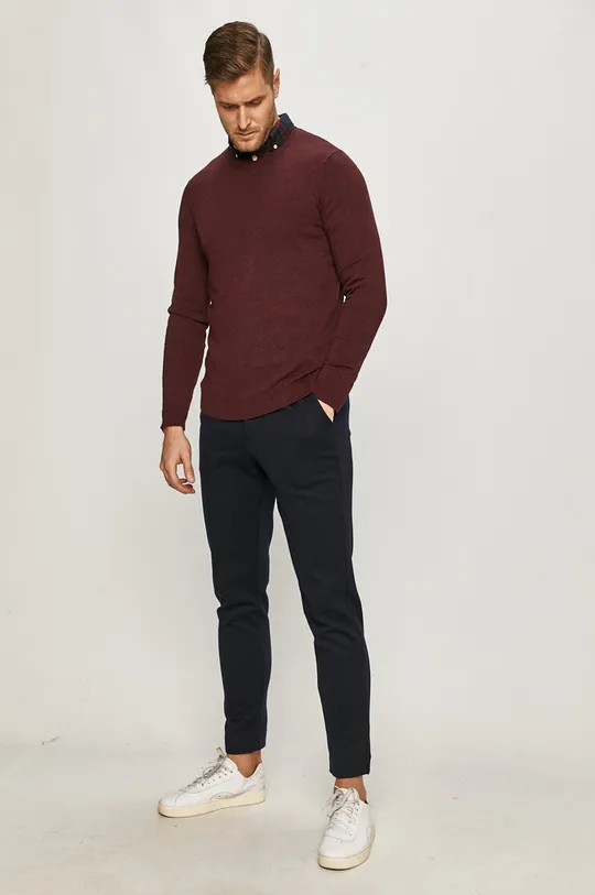 Only & Sons - Sweter bordowy