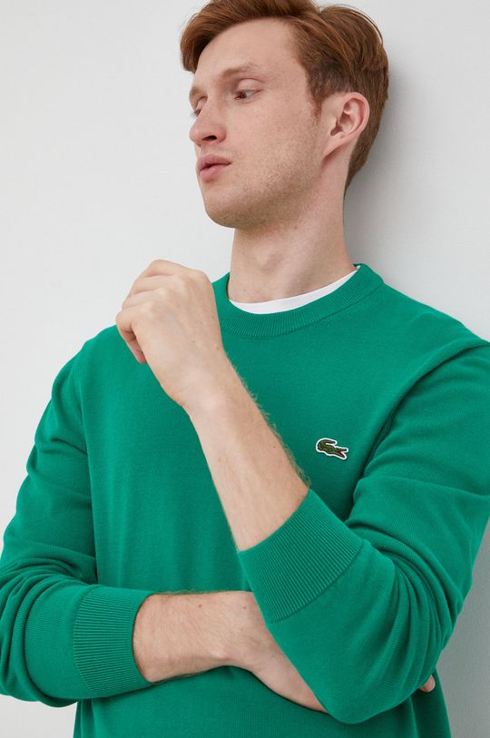 zelená Bavlnený sveter Lacoste