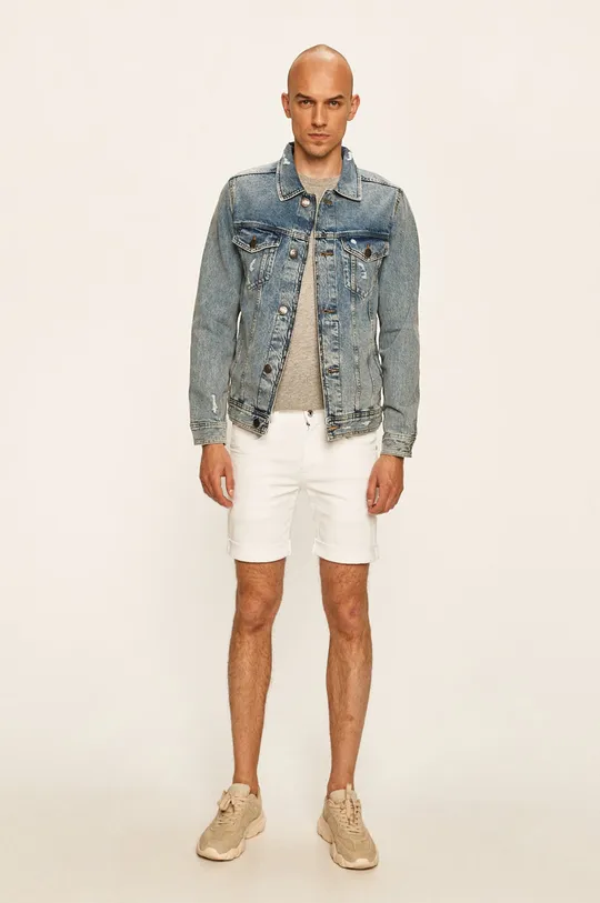 Pepe Jeans - Szorty jeansowe Cane Short Pride biały