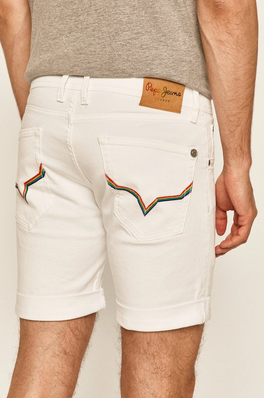 Pepe Jeans - Szorty jeansowe Cane Short Pride 99 % Bawełna, 1 % Elastan