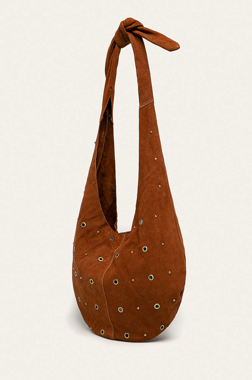 Pepe Jeans Kožená kabelka Luca Bag, barva hnědá ANSWEAR.cz