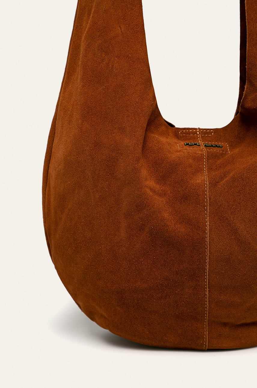 Pepe Jeans Kožená kabelka Luca Bag, barva hnědá ANSWEAR.cz