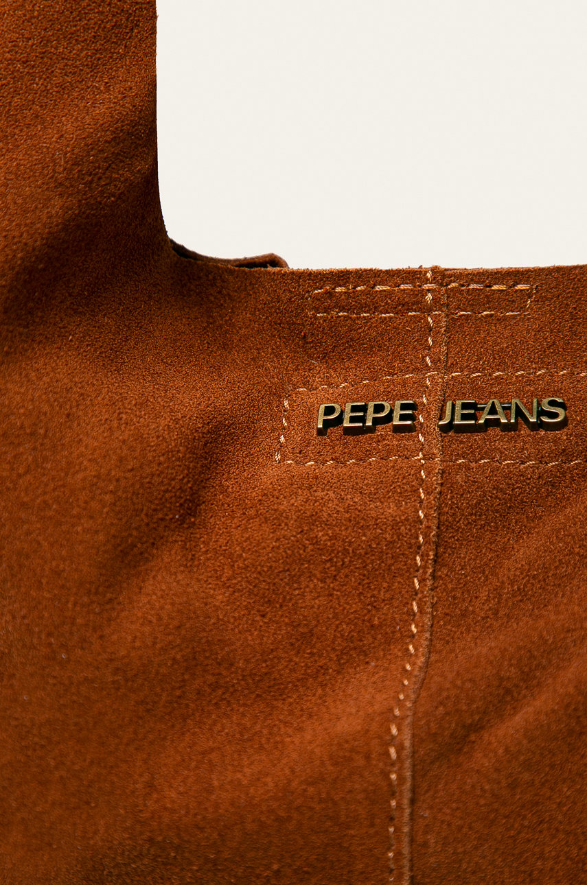 Pepe Jeans Kožená kabelka Luca Bag, barva hnědá ANSWEAR.cz