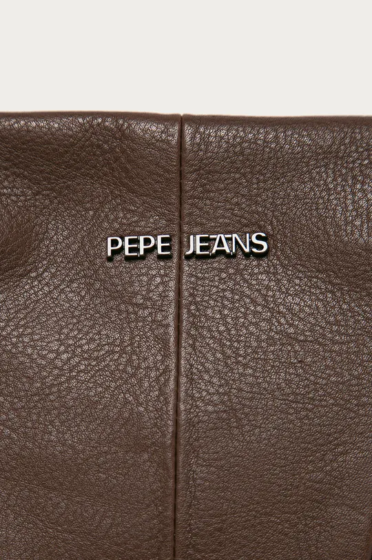Pepe Jeans - Kožená kabelka Lara hnedá