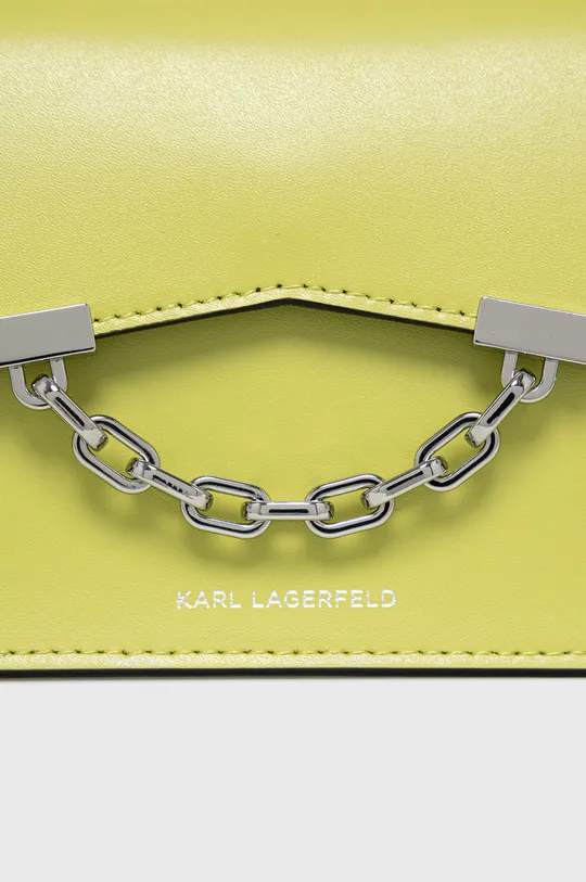 zelená Kožená kabelka Karl Lagerfeld