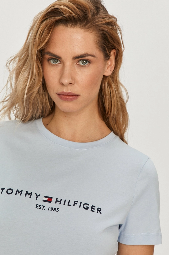 niebieski Tommy Hilfiger - T-shirt WW0WW28681 Damski