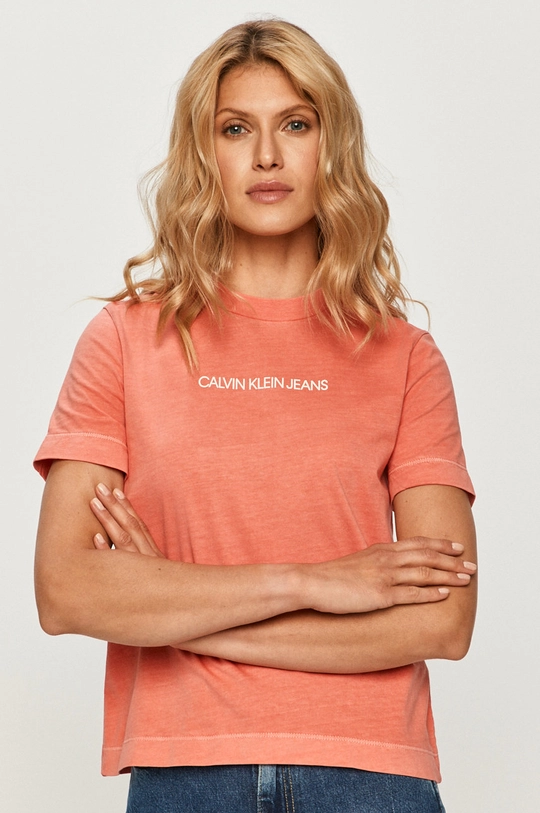 różowy Calvin Klein Jeans - T-shirt J20J214220 Damski