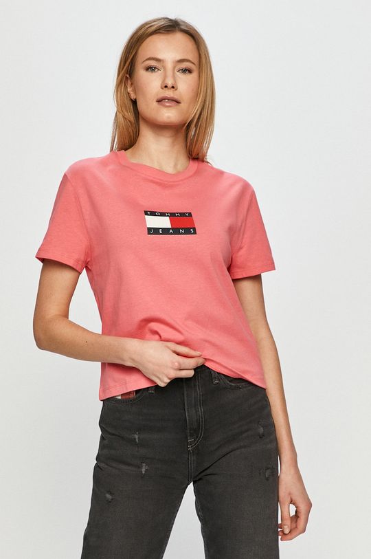 różowy Tommy Jeans - T-shirt DW0DW08471 Damski