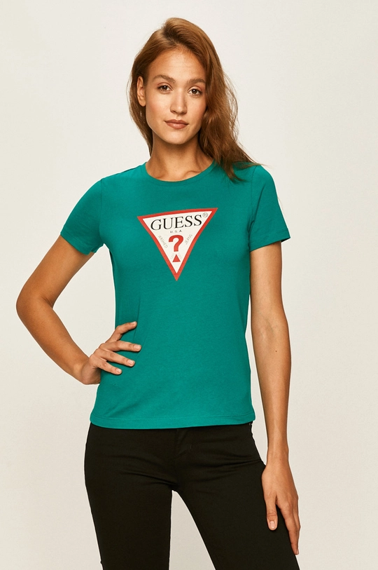 zielony Guess Jeans - T-shirt Damski