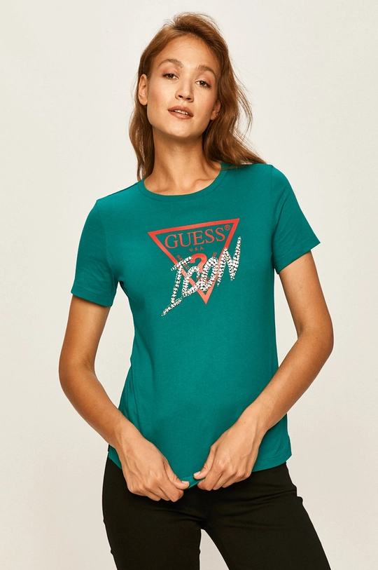 turkusowy Guess Jeans - T-shirt W0YI32.I3Z00 Damski