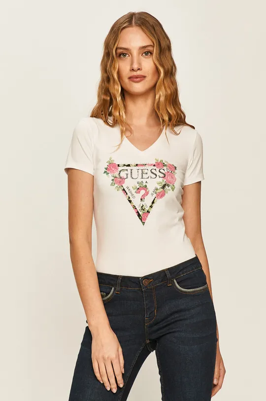 biały Guess Jeans - T-shirt Damski