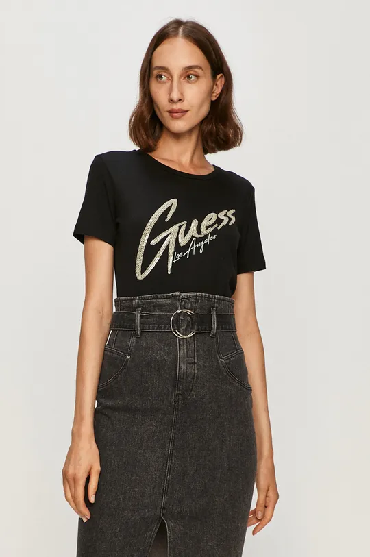 czarny Guess Jeans - T-shirt Damski