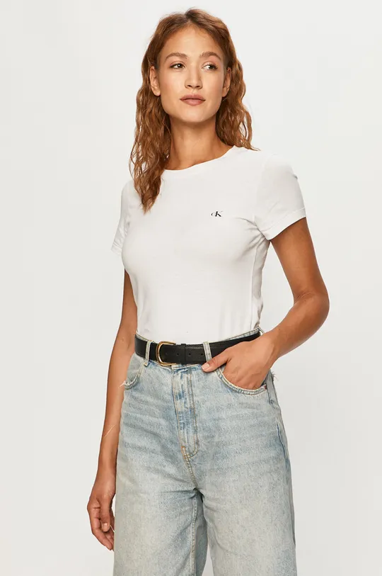 biela Calvin Klein Jeans - Tričko (2-pak) Dámsky