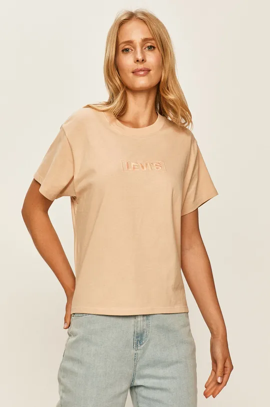 beżowy Levi's - T-shirt Damski