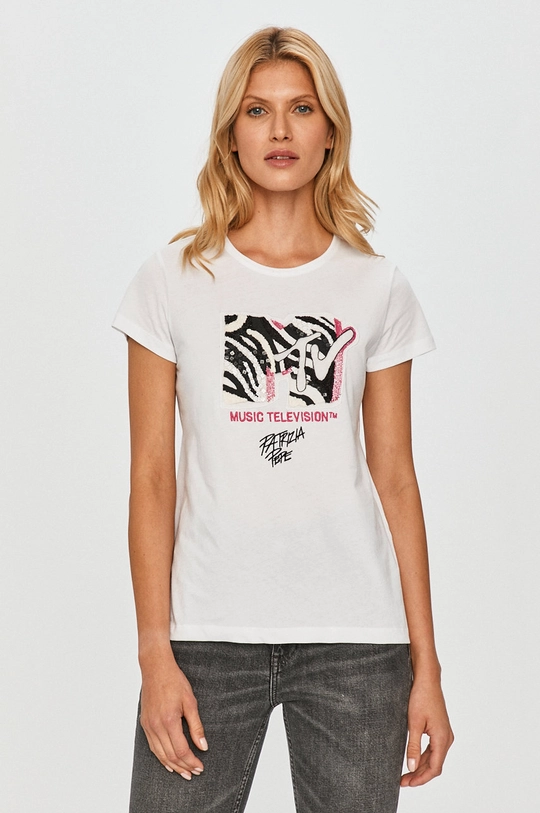 biały Patrizia Pepe - T-shirt Damski