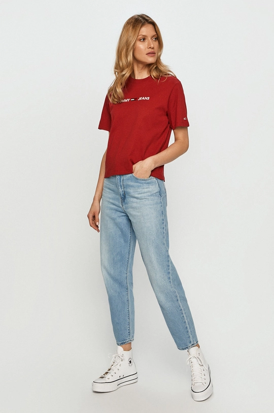 Tommy Jeans - T-shirt piros