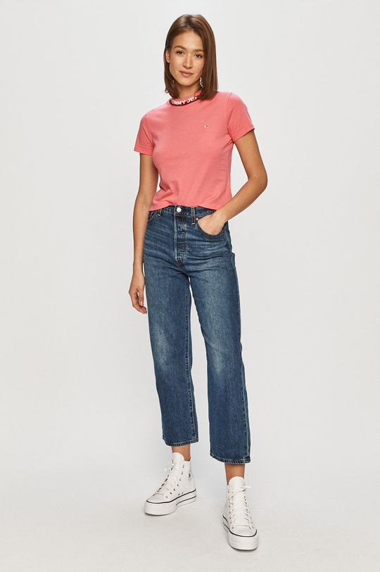 Tommy Jeans - T-shirt różowy