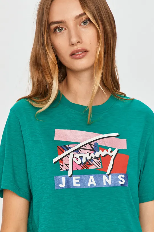 tyrkysová Tommy Jeans - Tričko