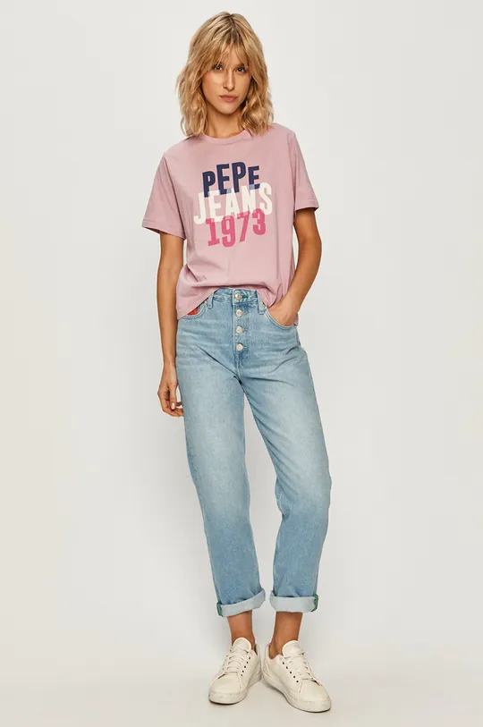 Pepe Jeans - T-shirt Adele fioletowy