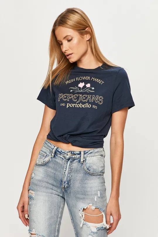 granatowy Pepe Jeans - T-shirt Aisha Damski