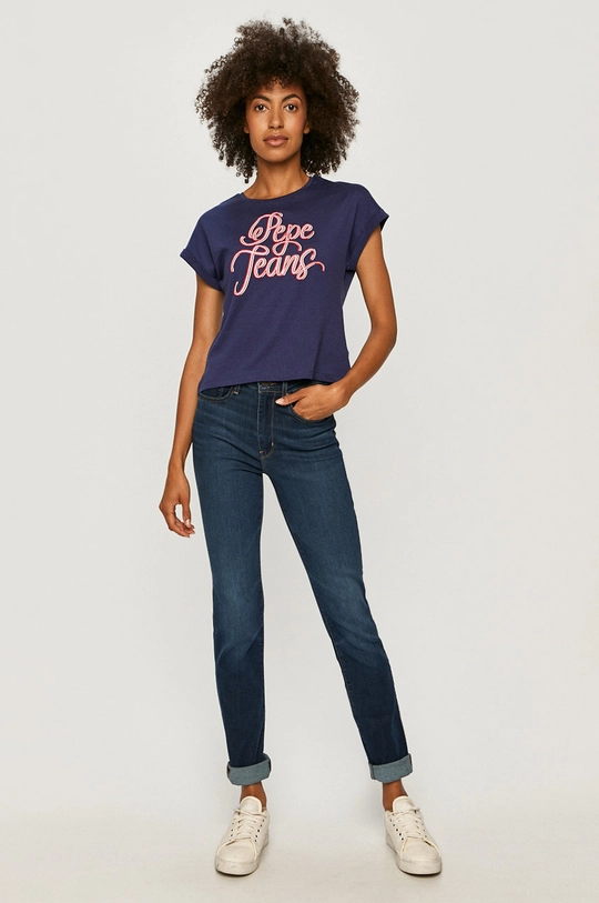 Pepe Jeans - T-shirt Alberta granatowy