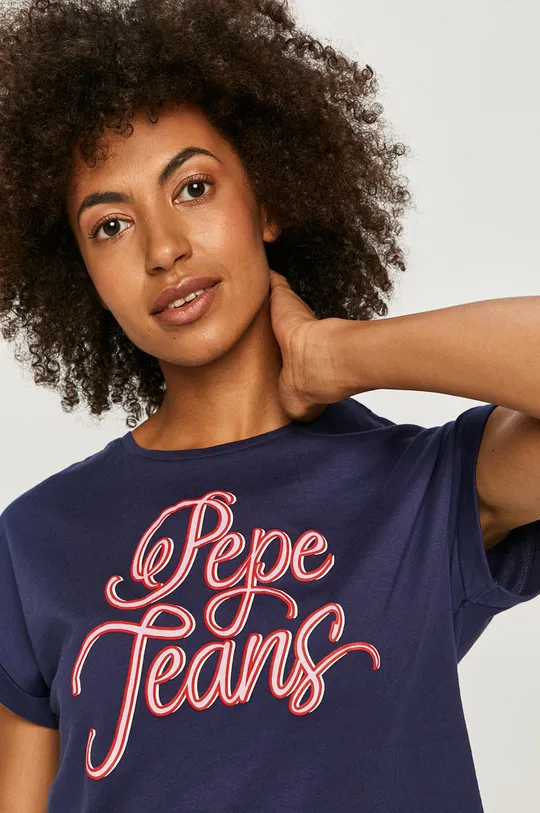 granatowy Pepe Jeans - T-shirt Alberta