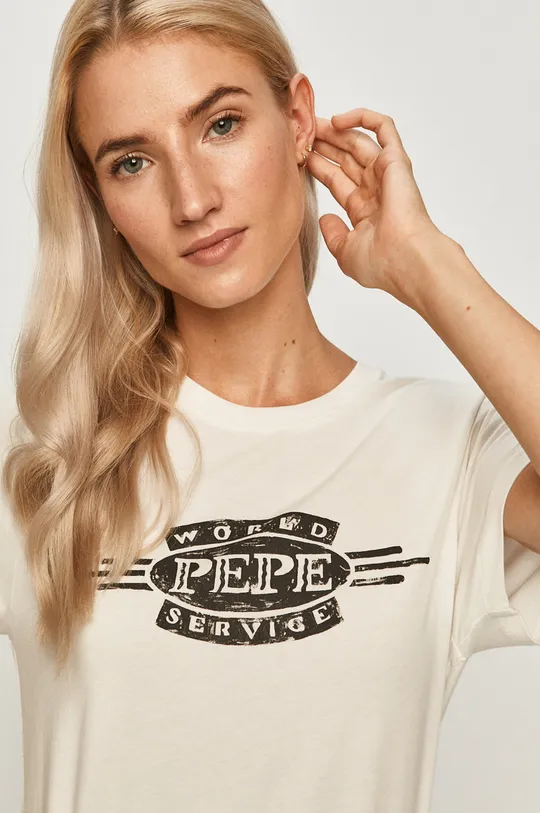 biały Pepe Jeans - T-shirt Margaret