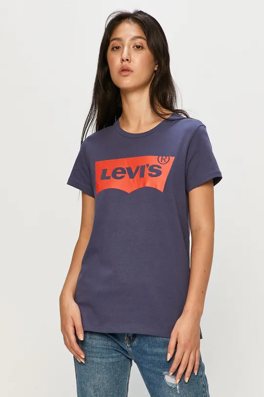 niebieski Levi's - T-shirt Damski