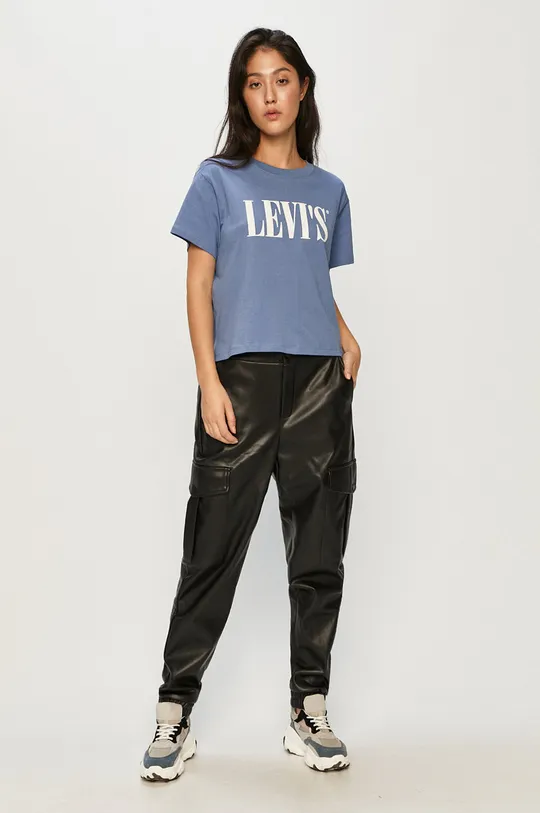 niebieski Levi's - T-shirt Damski