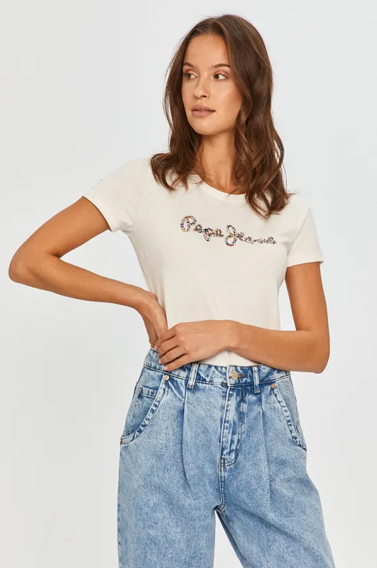biały Pepe Jeans - T-shirt Dorita Damski