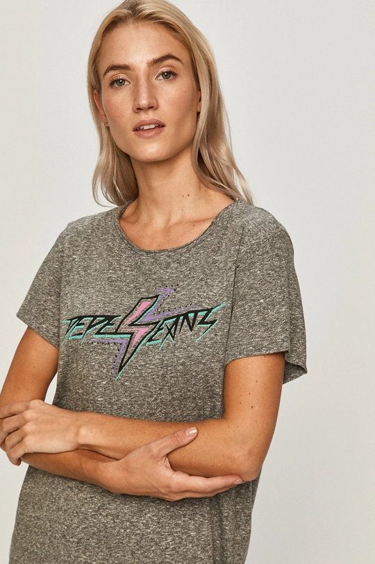 szary Pepe Jeans - T-shirt Dafne