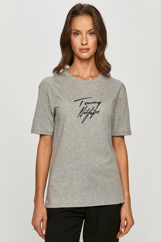 szary Tommy Hilfiger - T-shirt Damski