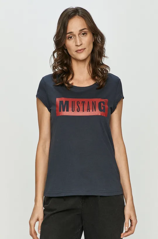 granatowy Mustang - T-shirt Damski