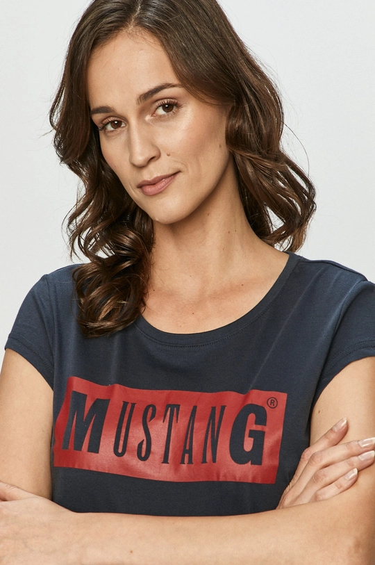 mornarsko modra Mustang t-shirt