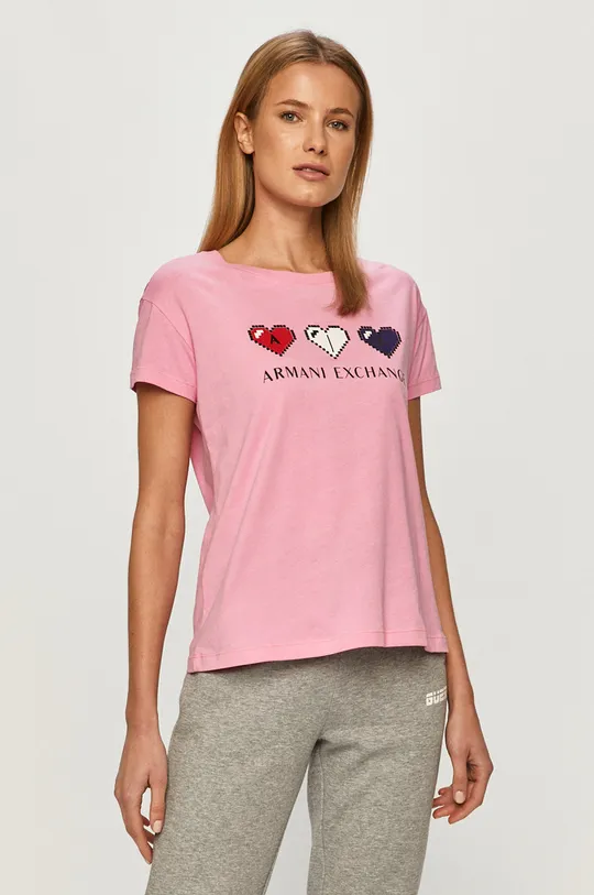 rózsaszín Armani Exchange - T-shirt