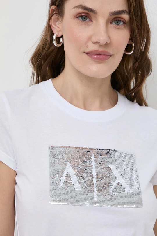 biały Armani Exchange t-shirt bawełniany