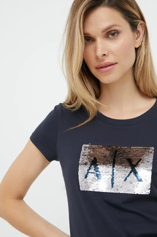 granatowy Armani Exchange t-shirt bawełniany 8NYTDL.YJ73Z