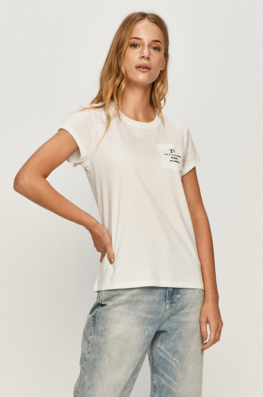 biały Karl Lagerfeld - T-shirt 205W1721 Damski