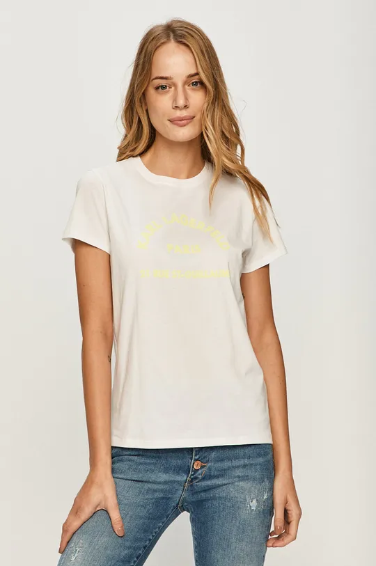 biały Karl Lagerfeld - T-shirt 205W1725 Damski